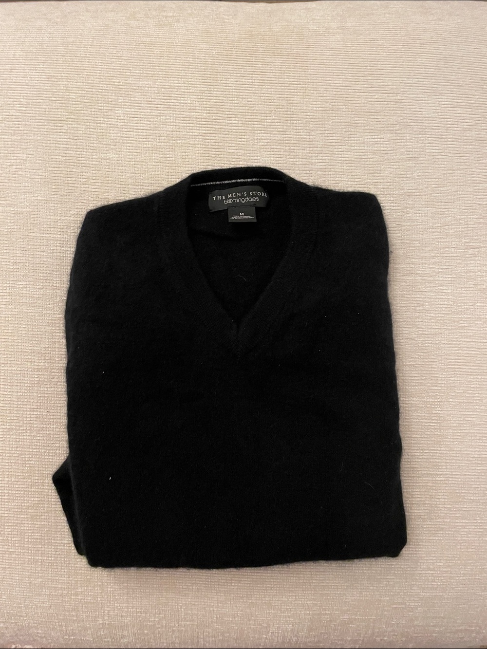 The Men's Store Bloomingdale’s Black V-Neck Sweater